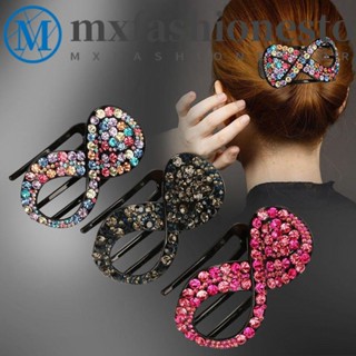 Mxfashione กิ๊บติดผม รูปปากเป็ด ประดับพลอยเทียม 8 ทรง สไตล์เรโทร หลากสี สําหรับผู้หญิง