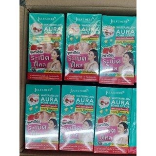 Julas Herb Watermelon Aura Bomb Scrub 40ml.x6 สครับขัดผิวใสแตงโม