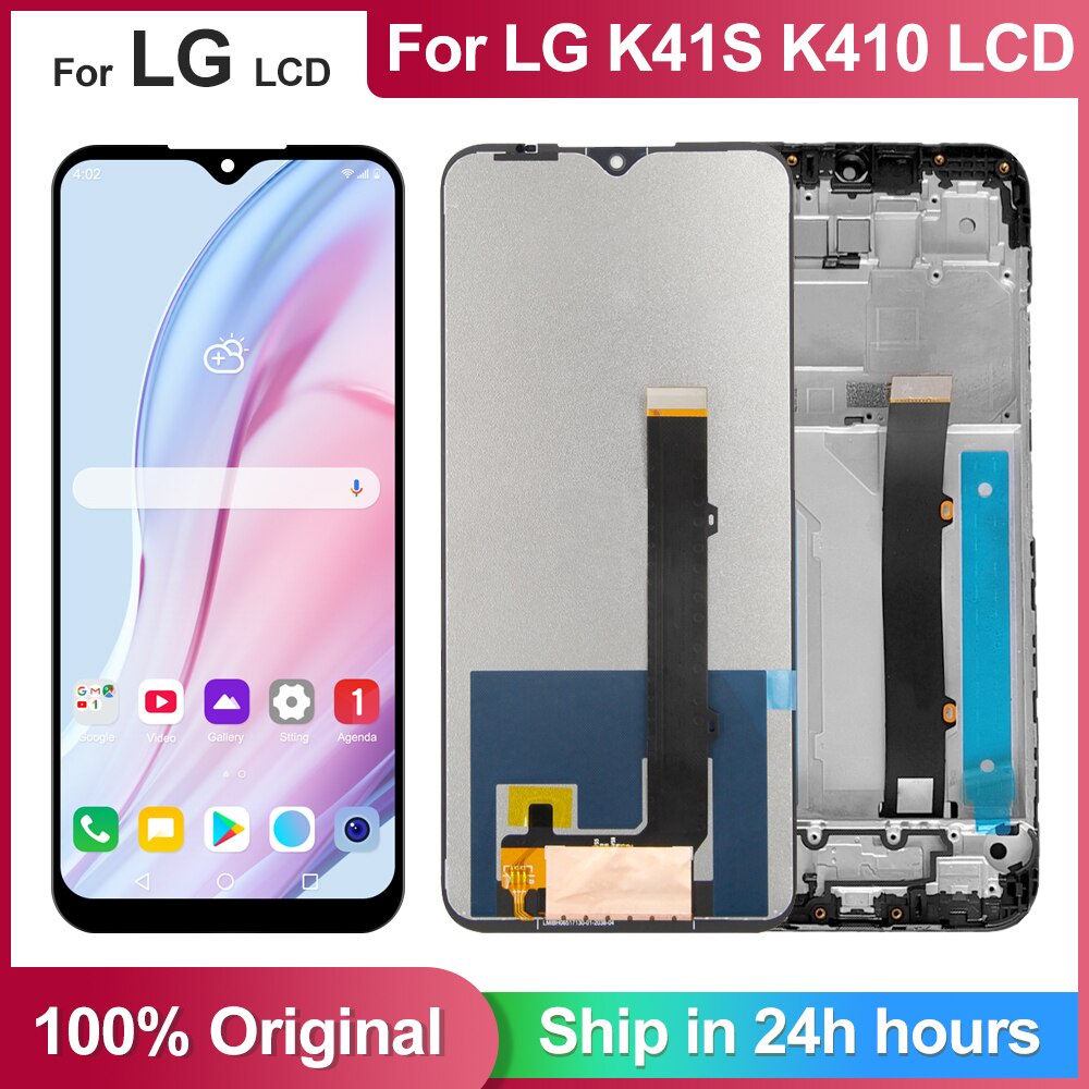 6.55 "สําหรับ LG K41s จอแสดงผล LCD Touch Screen Assembly Digitizer เปลี่ยน, กรอบสําหรับ LG K41s K410