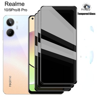 ฟิล์มกระจกนิรภัยกันรอยหน้าจอ กันแอบส่อง เป็นส่วนตัว สําหรับ Realme 9 10 Pro Plus i 9i 4G 5G 2022 3 ชิ้น