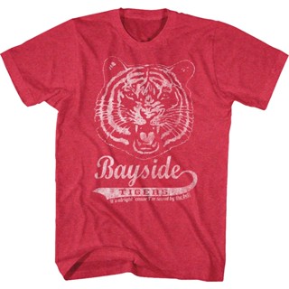 Distressed Bayside Tigers Logo Saved By The Bell T-Shirt เสื้อยืดสวยๆ เสื้อเชิ้ตชาย เสื้อเบลาส์