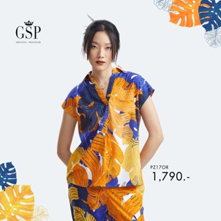 GSP  เสื้อผู้หญิง   Blouse แขนสั้นMagic of Sunset พิมพ์ลาย (PZ17OR)