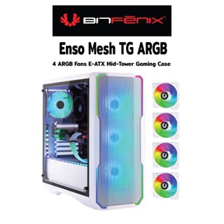 (พร้อมส่ง) BitFenix ENSO MESH White TG 4-ARGB Fans E-ATX Gaming Case