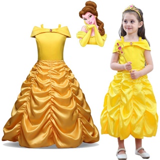 เครื่องแต่งกายแฟนซี Belle Dress Up Beauty And The Beast สําหรับเด็กผู้หญิง เหมาะกับฮาโลวีน