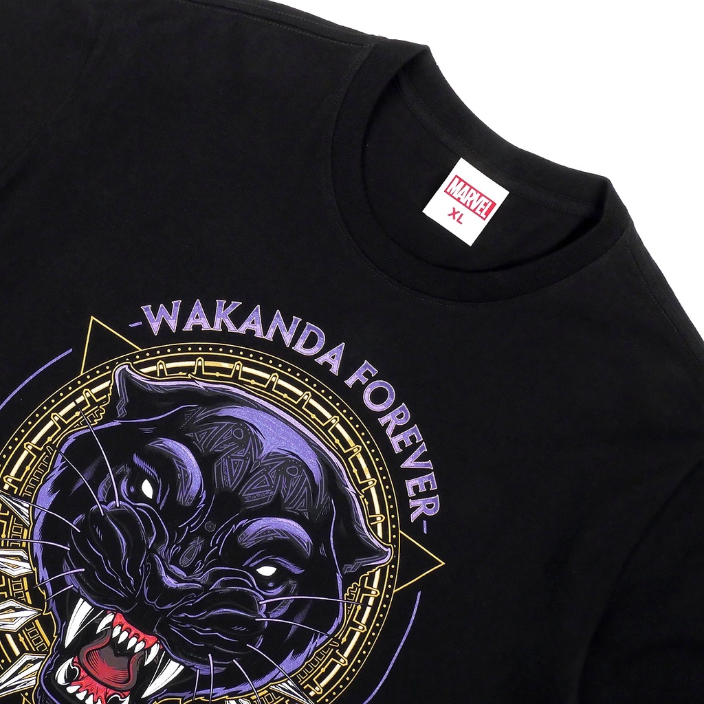 Power 7 Shop เสื้อยืดการ์ตูน มาร์เวล Black Panther ลิขสิทธ์แท้ MARVEL COMICS T-SHIRTS (MVX-119) — صورة 3