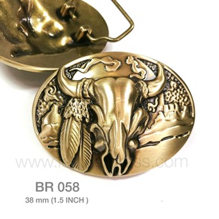 ฺBR058 หัวเข็มขัดลายกระทิง ขนาด 38มิล หรือ 1.5 นิ้ว **ราคาต่อชิ้น**