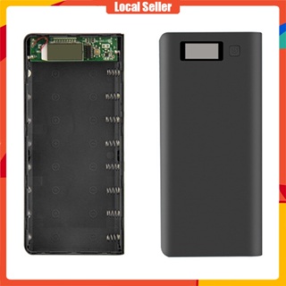 【สินค้าพร้อมส่ง】8*18650 DIY กล่องเคสแบตเตอรี่สํารองแบบ 5V Power Bank Case หน้าจอ LCD ขนาดพกพา Micro USB Type-C input พร้อมไฟ LED