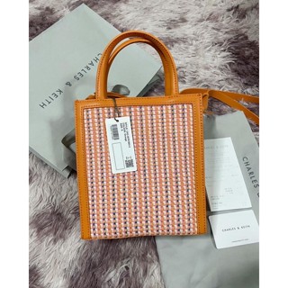 Charles and keith tweed tote bag (new)