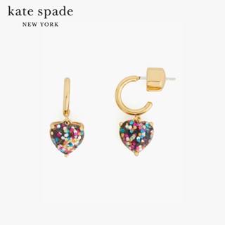 KATE SPADE NEW YORK MY LOVE GLITTER HEART HUGGIES K7583 ต่างหู