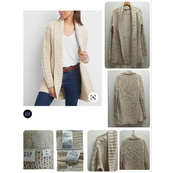 S84🧶G A P เสื้อไหมพรมคาร์ดิแกนตัวยาว 🧶Size M