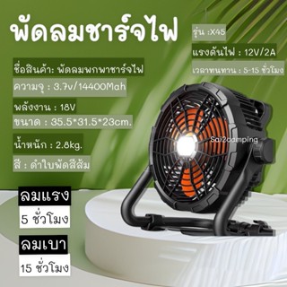 พัดลมพกพา พัดลมตั้งโต๊ะพร้อมหมวกไฟฉายLED