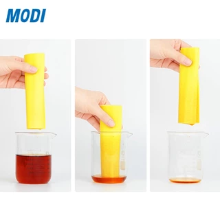 MODIผ้าฟองน้ำเยื่อไม้ธรรมชาติอเนกประสงค์ แพ็ค 3 ผืน สีส้ม/เหลือง/ฟ้า ผ้าทำความสะอาด ผ้าอเนกประสงค์