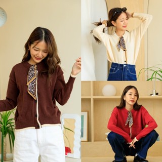MUSSROOM Akina khitting เสื้อนิตติ้งวินเทจสไตล์สาวเกาหลี/ญี่ปุ่น