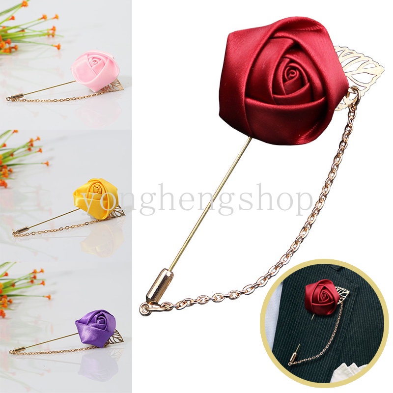 เข็มกลัด รูปดอกกุหลาบ ใบไม้สีทอง เครื่องประดับ แฟชั่นเจ้าสาว เพื่อนเจ้าสาว งานแต่งงาน งานเลี้ยง เข็มกลัด เครื่องประดับเสื้อผ้า - รูปที่ 5