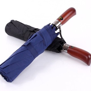 125 cm Big Business Umbrella Men Automatic Umbrella Rain Women Double Layer 8 Ribs Windproof Wooden Handle Large Golf Um