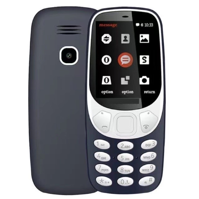 โท-รศั-พท์มื-อถื-อ3310จอ 2.4นิ้ว2ซิม ถ่ายรูปได้ รองรับ ทรู เอไอเอส