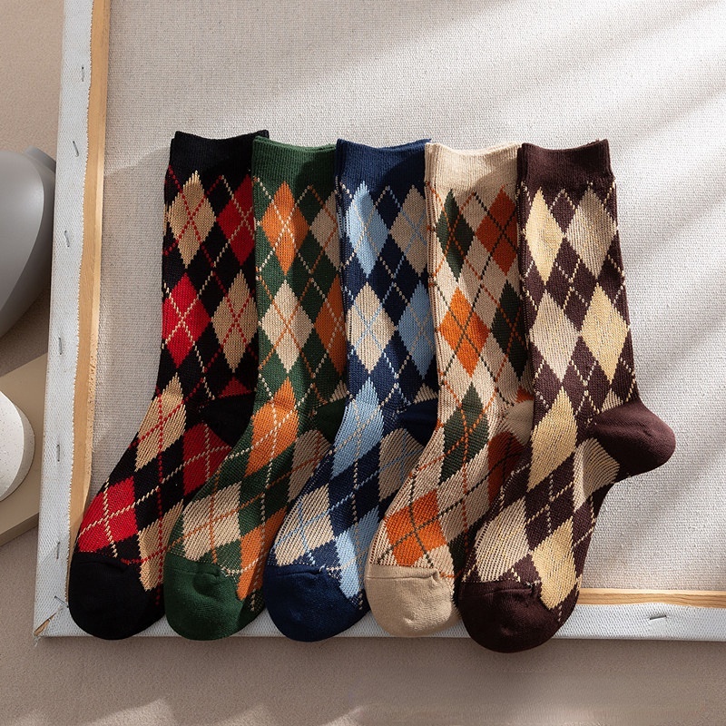 ถุงเท้าแฟชั่น สไตล์ญี่ปุ่น ย้อนยุค ฤดูใบไม้ร่วง ฤดูหนาว เข้ากับทุกชุด สําหรับผู้หญิง
