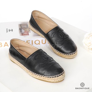 CHANEL ESPADRILLES 38 BLACK