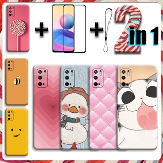 2 IN 1 เคสเซรามิค พร้อมกระจกนิรภัย กันรอยหน้าจอ สําหรับ Redmi Note 10 5G Redmi Note 10T