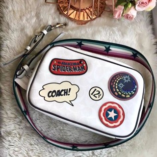 รุ่นใหม่คร้า🥰NEW COACH Â”‚ MARVEL JES CROSSBODY IN SIGNATURE CANVAS WITH PATCHES (COACH 2538)