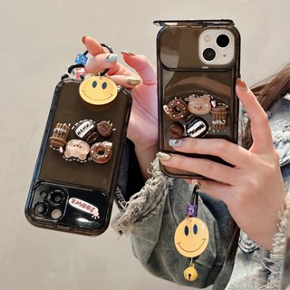 เคสโทรศัพท์มือถือนิ่ม แบบกระจก ลายหมี 3d สําหรับ Iphone 14proamx 13 pro max 12 pro max 11 pro max xs max xr x