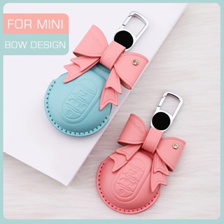 Bow Design Leather Car Key Case Cover For BMW MINI Cooper 3rd Gen F55 F56 F57 F54 Gen2 F60 Countryman Smart Key Shell La