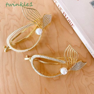 Twinkle1 กิ๊บติดผมหางปลาฉลาม สไตล์วินเทจ เรียบง่าย สําหรับผู้หญิง