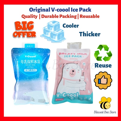V-coool Vcoool กระเป๋าเก็บความเย็น ไอซ์แพ็ก ช่องแช่แข็ง สําหรับอุ่นขวดนม Ais Pek (ขายเป็นแพ็คเดียว)