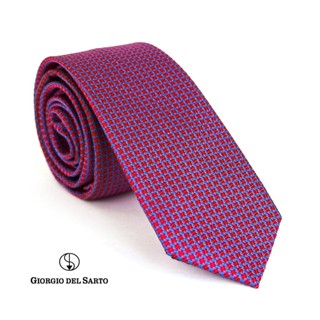 Giorgio Del Sarto Necktie 6 cm Red with Fabric Texture เนคไทสีแดงมีเท็กเจอร์