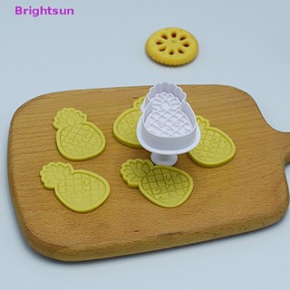 Brightsun สับปะรดคุกกี้ลูกสูบตัด Fondant ลายนูนแสตมป์แม่พิมพ์บิสกิตใหม่