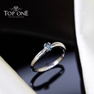 Top1Jewelry แหวนพลอยแท้ Indicolite Blue &amp; Pink Tourmaline เงินแท้