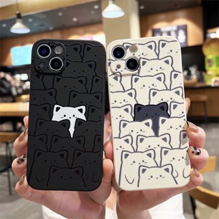 Hauwei Nova 8 7i 7 6 SE 5T 3 3i 3E 4E Y7A Y6P Y9S Y6 Y7 Pro Y9 Prime 2019 Honor 20 Mate 50 Pro+ 40 30 20 Pro 5G P30 P20 Lite Cute Cartoon Bear Cat Straight Edge Couple Tpu Shockproof Soft Phone Case Back Cover MDD 23