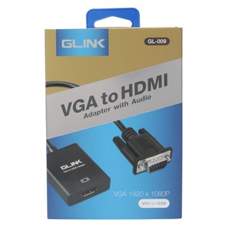 VGA to HDMI with Audio Convertor GL-009 แปลงสัญญาณภาพ VGA (ตัวผู้) เป็น HDMI (ตัวเมีย) ยี่ห้อ GLINK