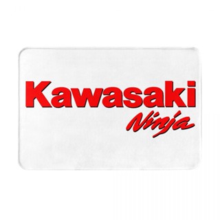 Kawasaki พรมเช็ดเท้า ผ้าสักหลาด กันลื่น ลายโลโก้รถจักรยานยนต์ (3) 16x24 นิ้ว พร้อมส่ง