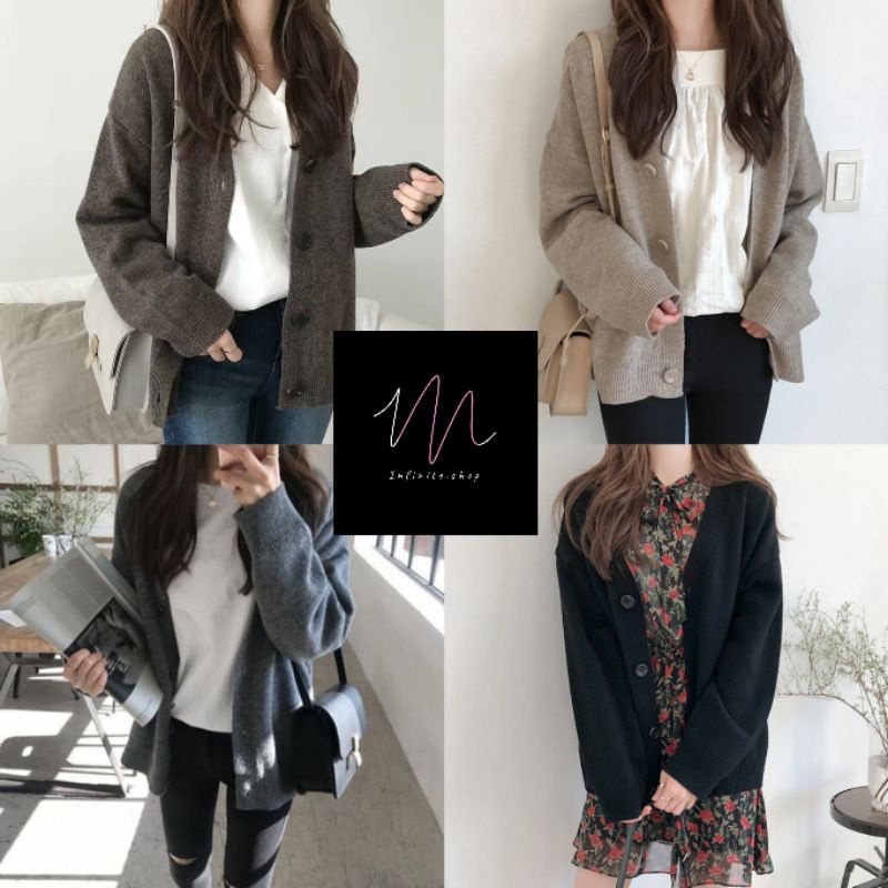 พร้อมส่ง เสื้อคลุมไหมพรม Oversize แขนยาว คุณภาพดี เพิ่มความหนา กันหนาว