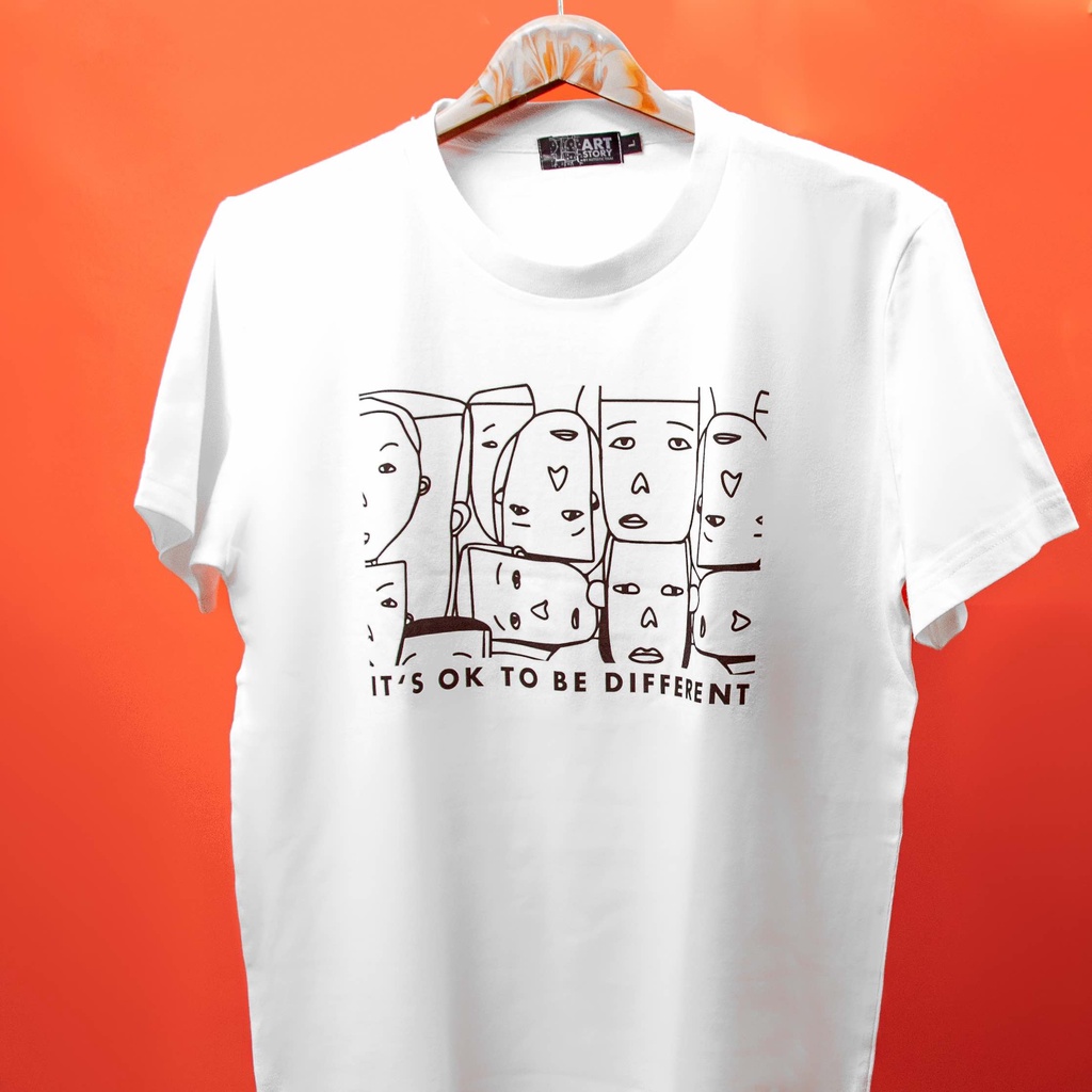 ARTSTORY T-shirt เสื้อยืดสีขาว เสื้อยืด cotton 100% สกรีนลายหน้าคนนุ้ย