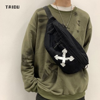 TAIDU ผู้ชายแฟชั่นใหม่แนวโน้มบุคลิกภาพที่เรียบง่ายอเนกประสงค์กระเป๋าสะพายข้างลำลอง