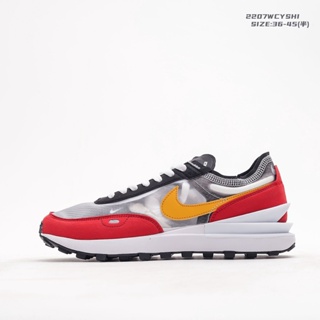 Nike Waffle OneMilk Hyper Crimson รองเท้าวิ่งเรียบจริงรับประกันคุณภาพฤดูใบไม้ผลิ003