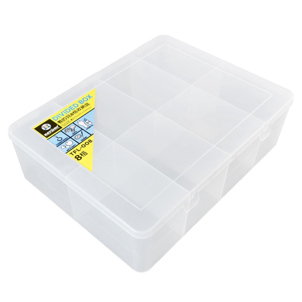 Keyway กล่องแบ่งช่อง 8 ช่อง ใส่ของจัดระเบียบ สีใส TFL-008