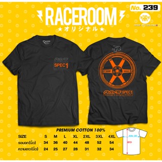 เสื้อยืดคอกลม RAYS RACEROOM 239 Cotton T-shirt Top Quality Print Tee Brand T-shirt