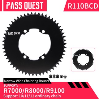 Shimano PASS QUEST R9100 เพลาข้อเหวี่ยงโซ่จักรยาน ทรงกลม 110BCD 46T-58T สําหรับ shimano R7000 R8000 DA9100