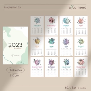 Calendar Card 2023 ขนาด 4x6 นิ้ว แถมฟรีสติกเกอร์วงกลมสำหรับแปะการ์ด