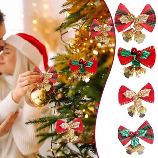 3cm Small Bell Bow Christmas Tree Decorations/ Mini New Year Ornaments Bows/ Xmas Garland Bell Bowknot Crafts