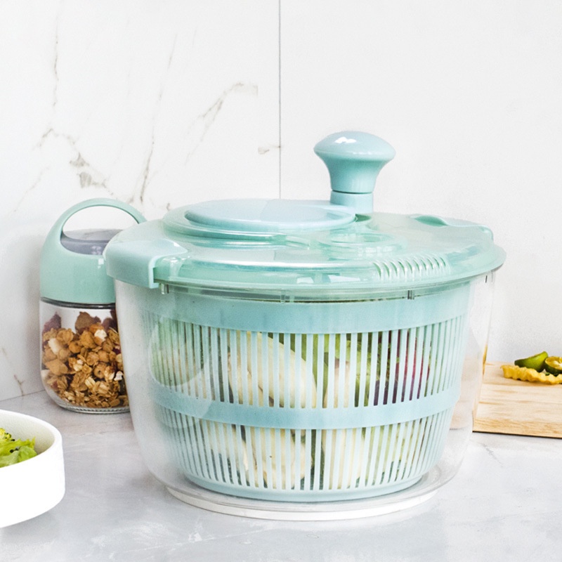 Vegetable Salad Spinner Dehydrator Washer Dryer Clean Fruits Basket Serving Bowll