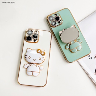 Oneplus Nord CE 2 8 8T 9 Pro 5G สำหรับ Cartoon Anime Cats Mirror Folding Bracket เคส เคสโทรศัพท์ เคสมือถือ Full Soft Case Protective Back Cover Shockproof Casing