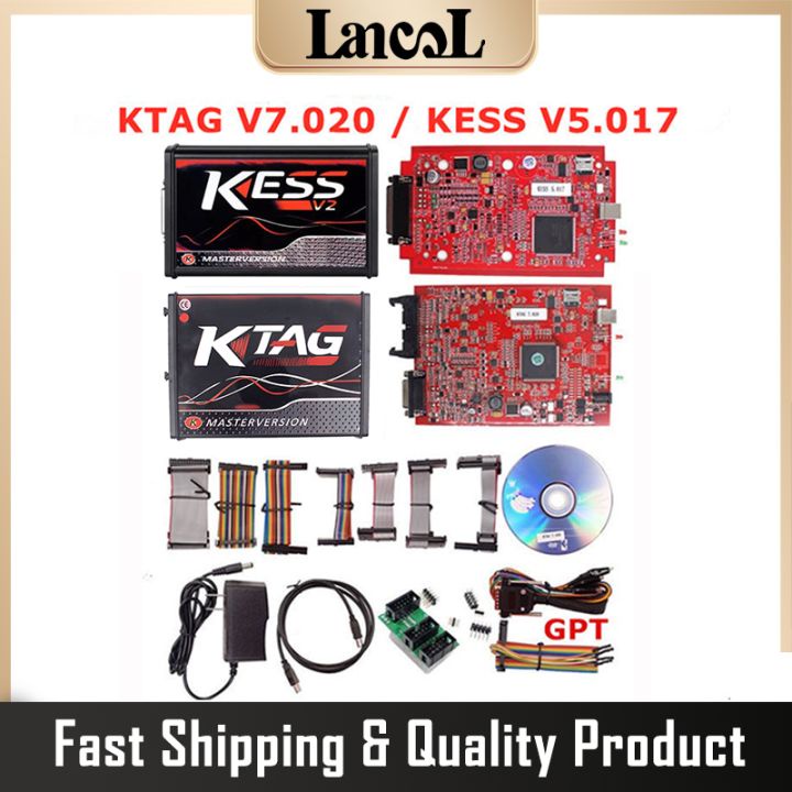 โปรแกรมเมอร์ ECU 2.80 KESS V5.017 KTAG V7.020 EU Red K-TAG V7.020 4 LED 2.25 SW Online Master K-ESS 