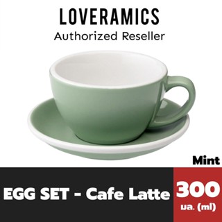 Loveramics ชุดแก้วกาแฟเซรามิค สี Mint 300 มล. EGG Set (Cup &amp; Saucer)