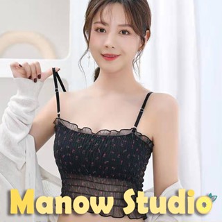 เสื้อชั้นในลูกไม้ เสื้อกล้ามลูกไม้ สายเดี่ยว บราสายเดี่ยว 9035# Manow.studio