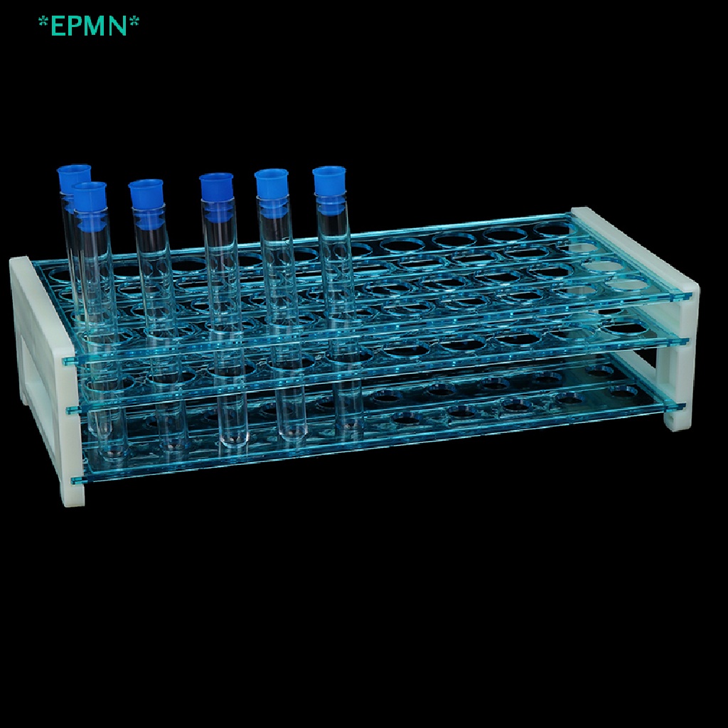 Epmn> ใหม่ ที่วางหลอดทดลอง พลาสติก พร้อมฝาปิด และขาตั้งท่อ 40 50 หลุม 10 ชิ้น