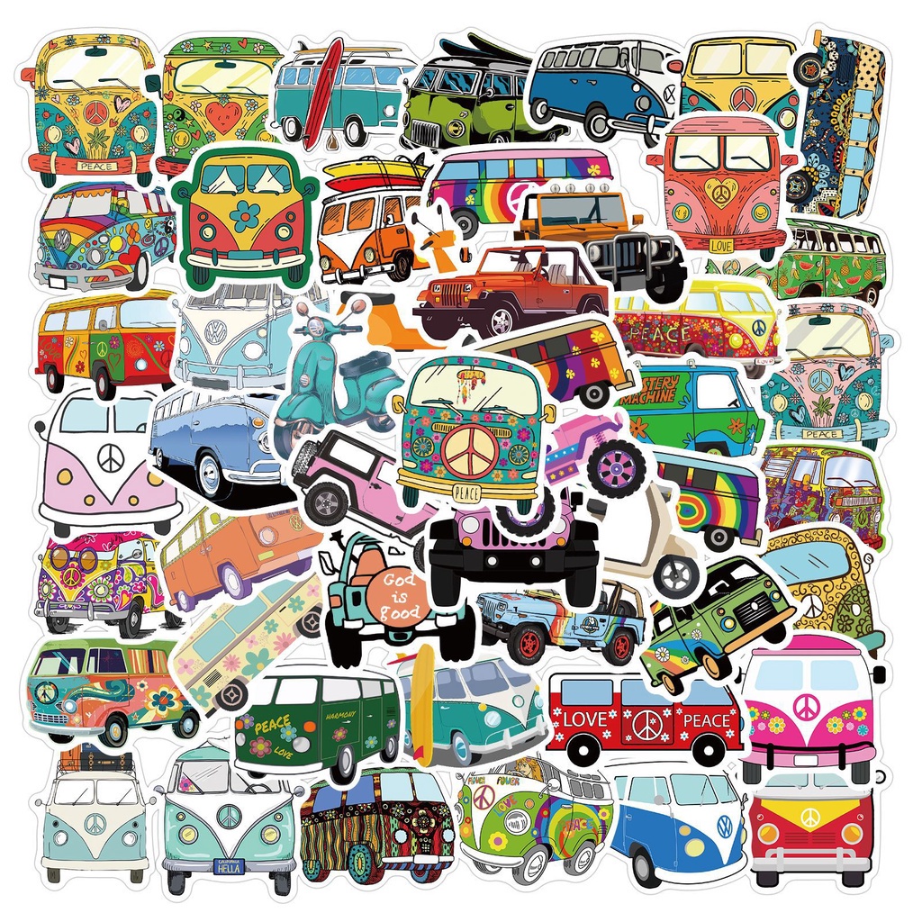 INS Travel camping ฮิปฮอป (Hip-Hop)Bike รอยขูดขีดเขียน สเก็ตบอร์ด sticker สติกเกอร์กันน้ำรูปแบบที่แตกต่างกัน 50 ชิ้น